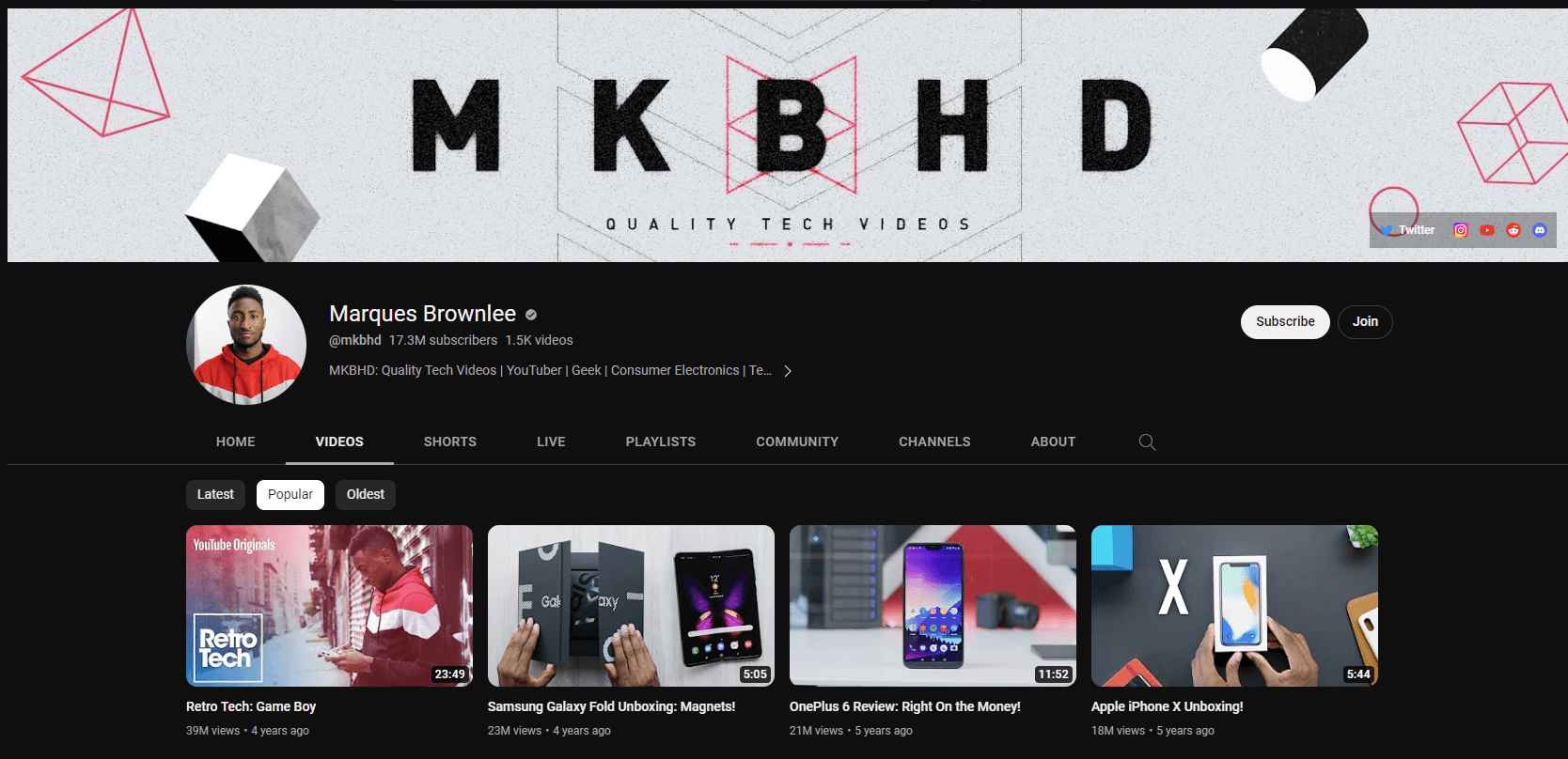 MKBHD tech youtube channels